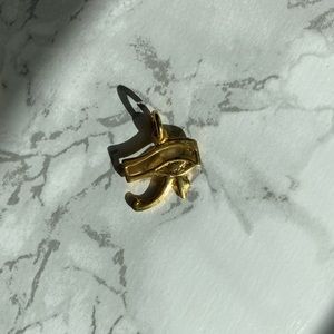 Vintage 18k gold plated Horus eye charm necklace